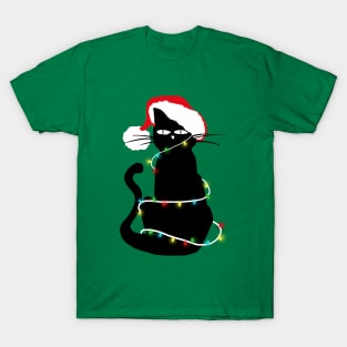 Christmas Lights Cat T-Shirt